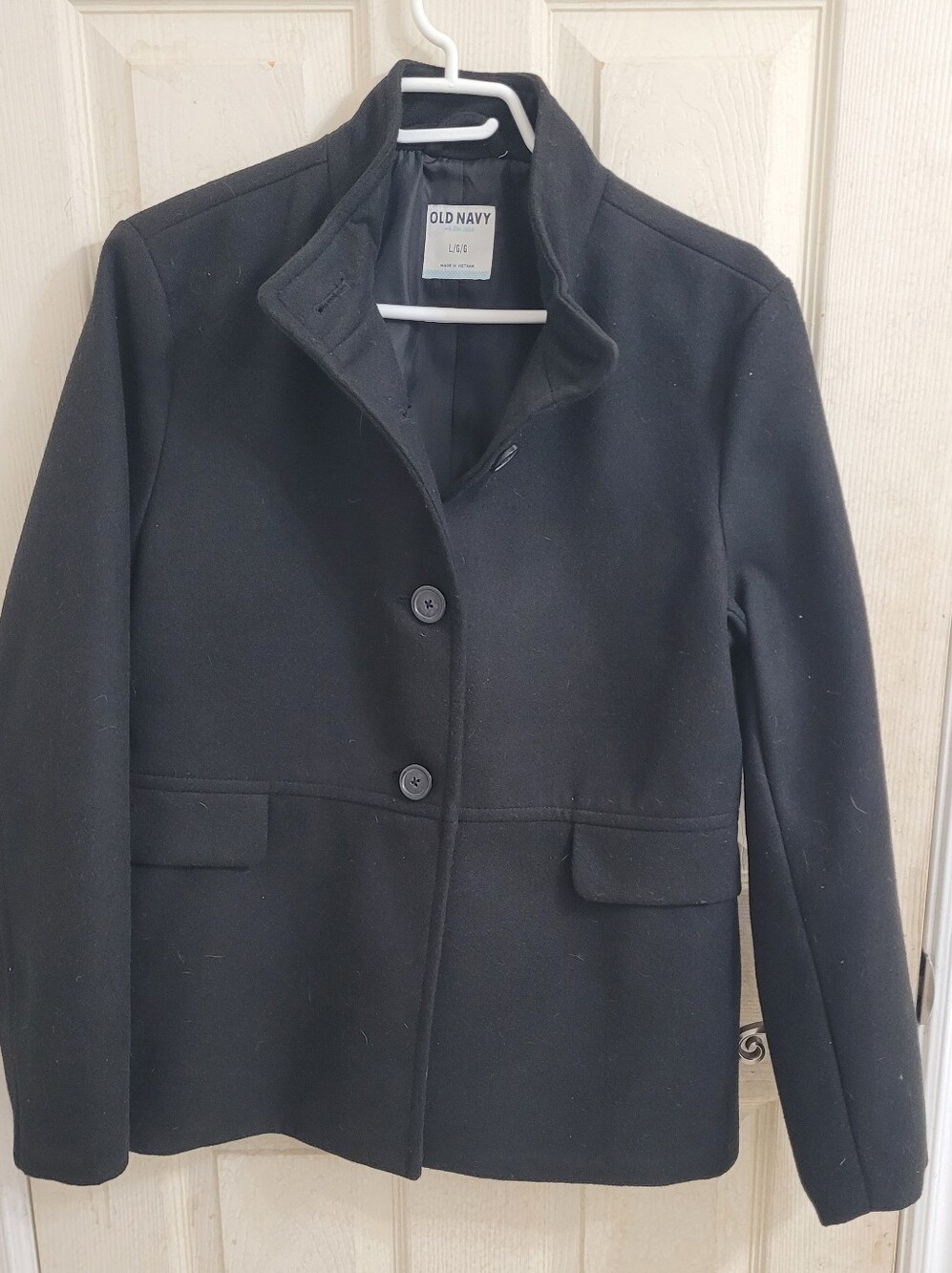 Old Navy Black Pea Coat with Stand Collar